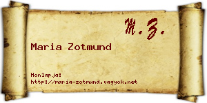 Maria Zotmund névjegykártya